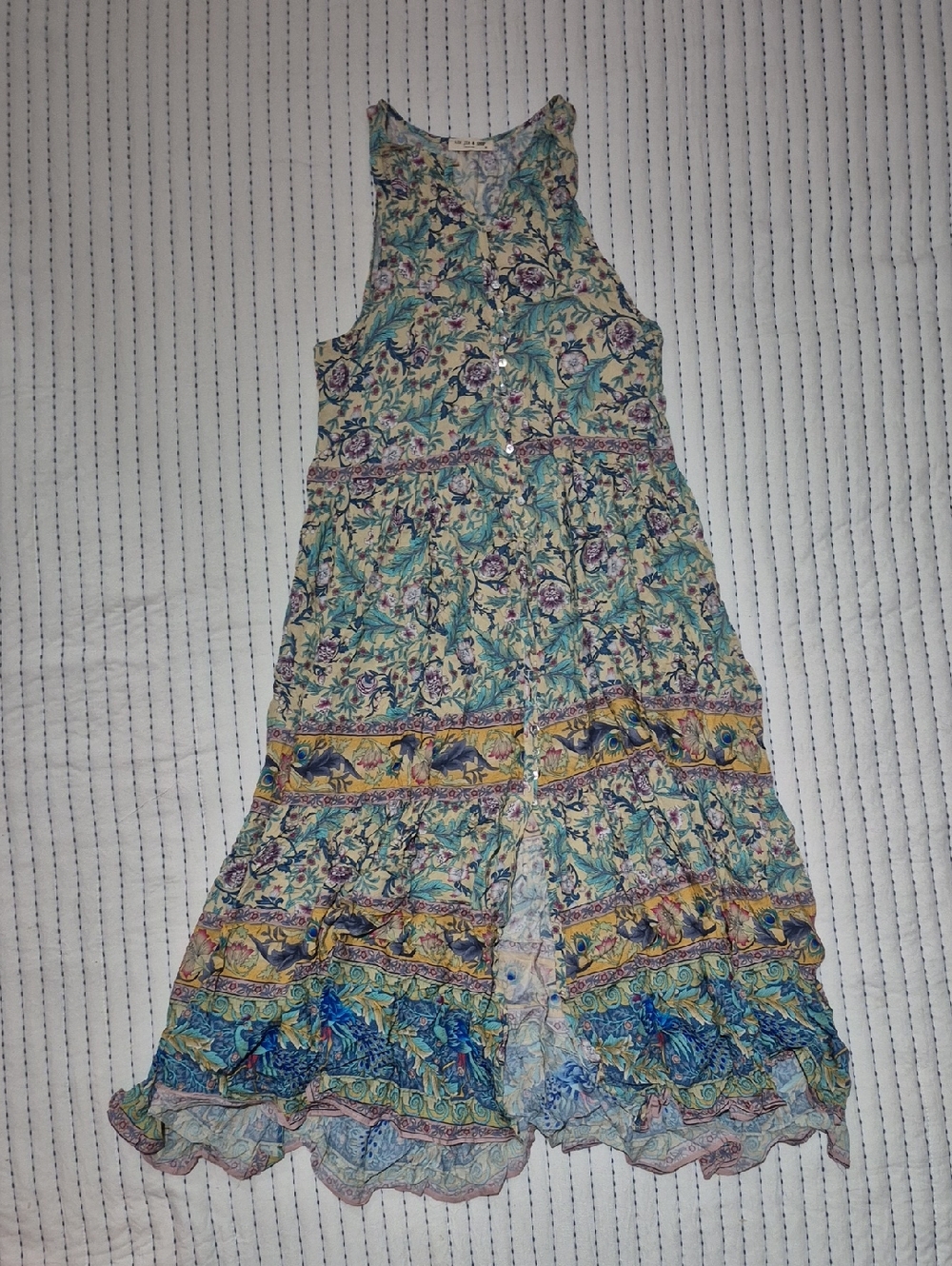 Lin Jia & Shop Bohemian Floral Tiered Maxi Dress